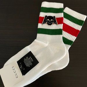 GUCCI "Skull" Womens Athletic Socks 553123 9066 4G490